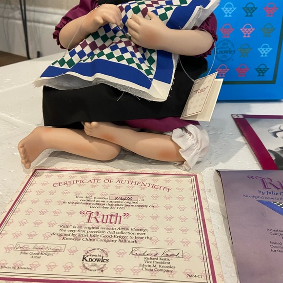 Vintage “Ruth” Porcelain Collectible Doll From Amish Blessings - Picture 8 of 15